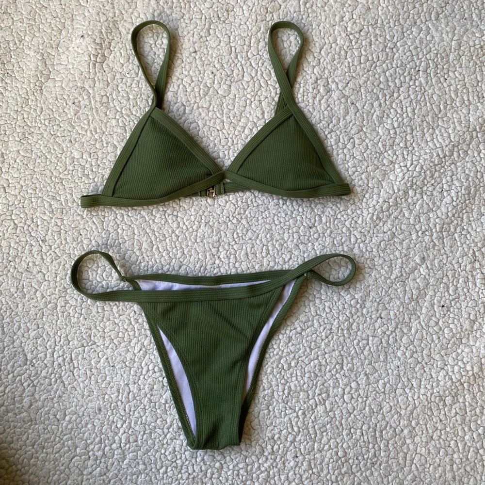 NWOT Zaful Knaki Green Bikini Like New Size 8
